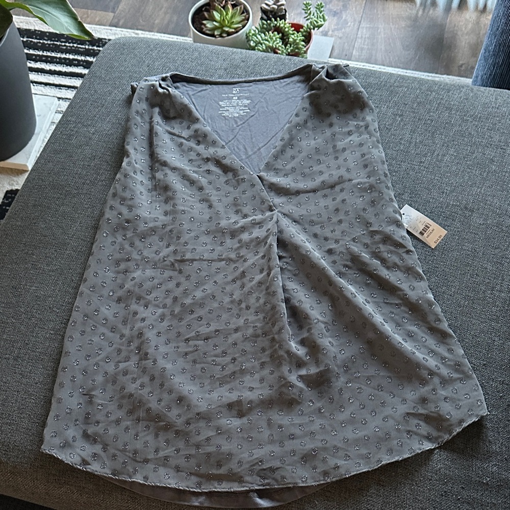 NWT New York & Company Gray Sleeveless Top